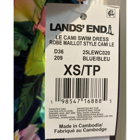 Lands’ End Women's Le Cami Swim Dress Tropical Floral Bathing Suit Size XS - Picture 3 of 12